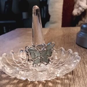 Paparazzi Silver and Green Butterfly Ring